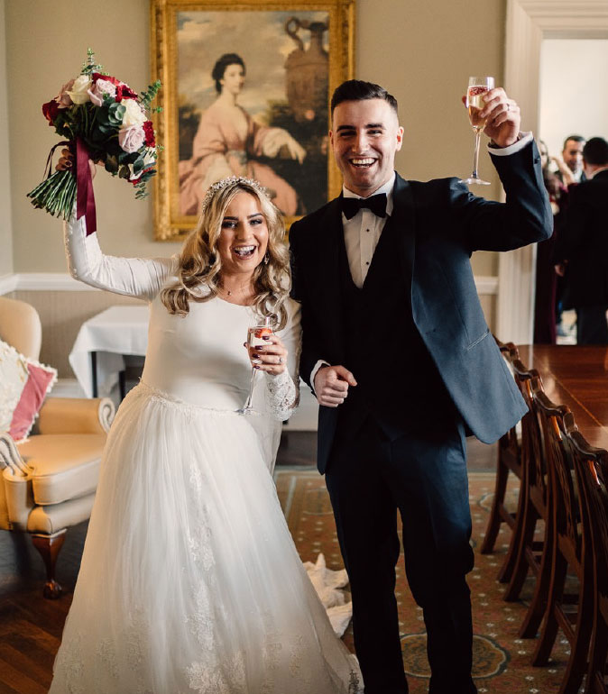 Bride & Groom toasting